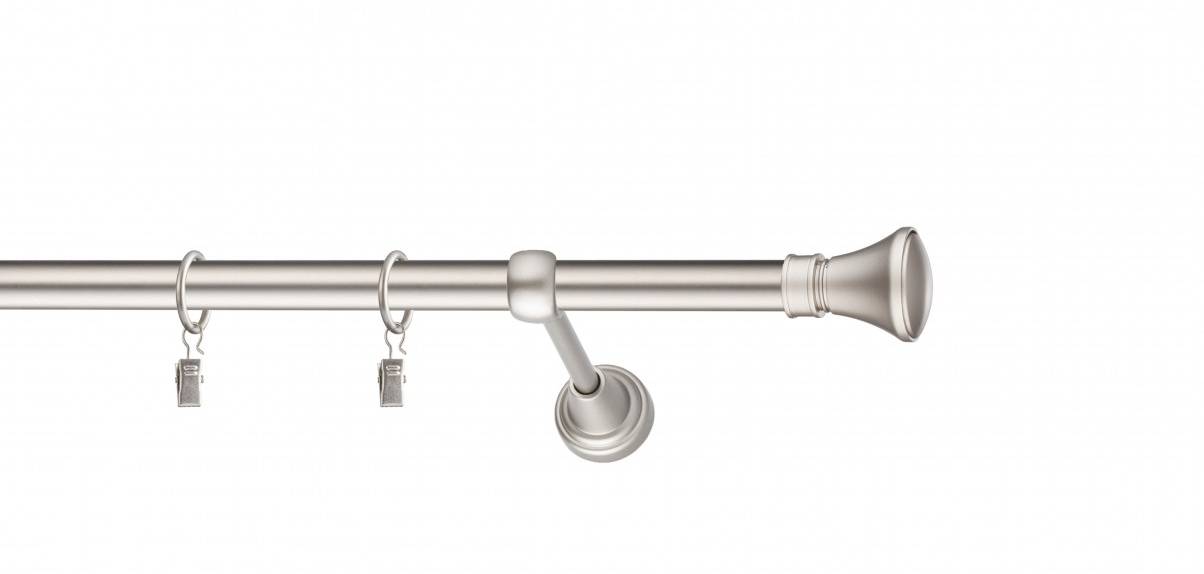 Galerie metalica Conic simpla 19 mm, satin nichel (argintiu mat)