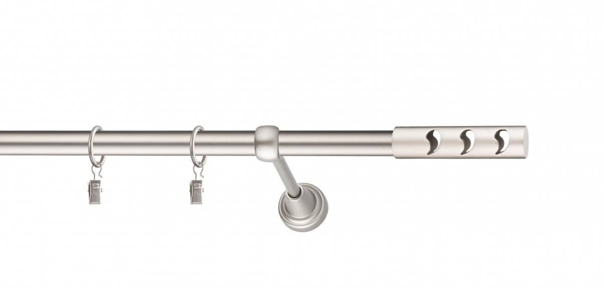 Galerie metalica Drop simpla 19 mm, satin nichel (argintiu mat)