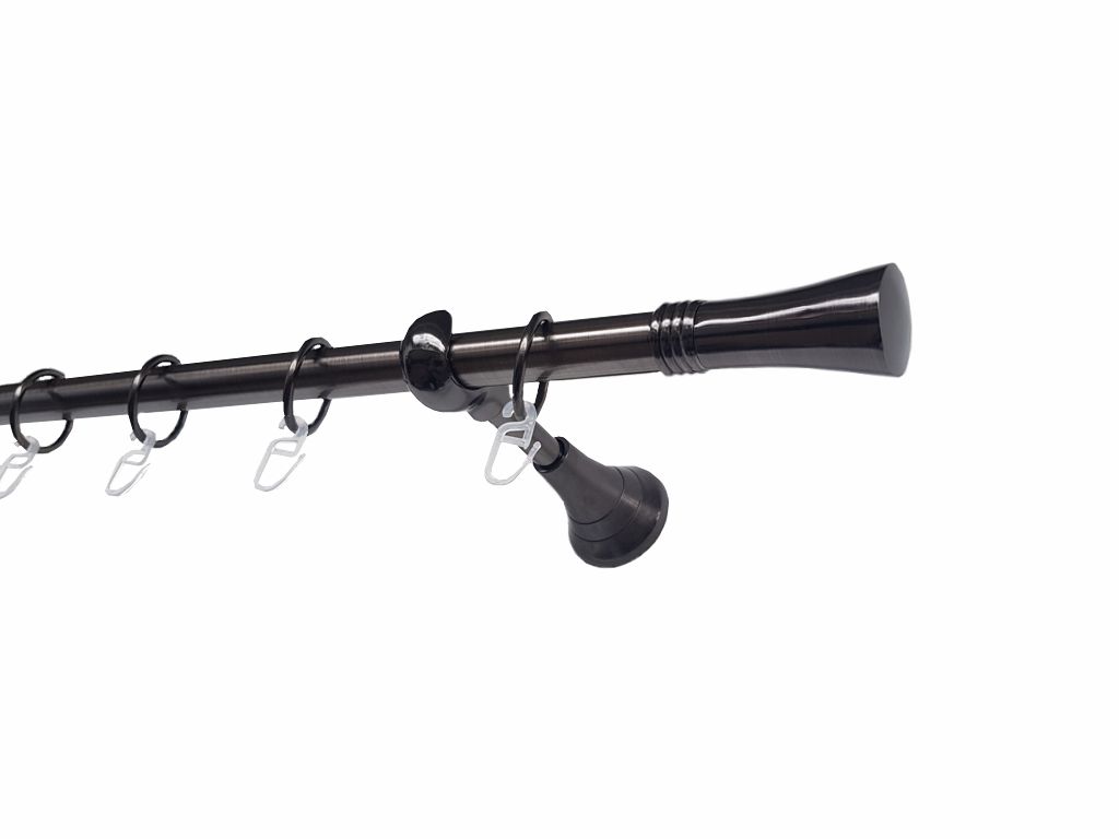Galerie metalica Ahile simpla 19 mm, Black Nickel