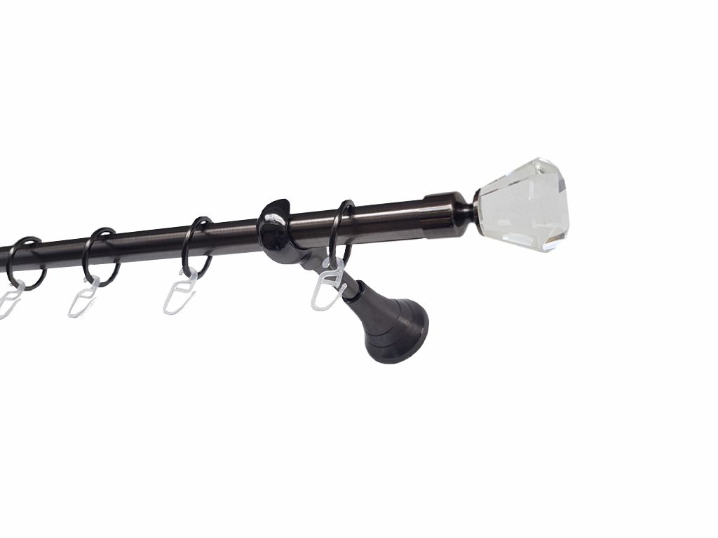 Galerie metalica Cristal simpla 19 mm, Black Nickel