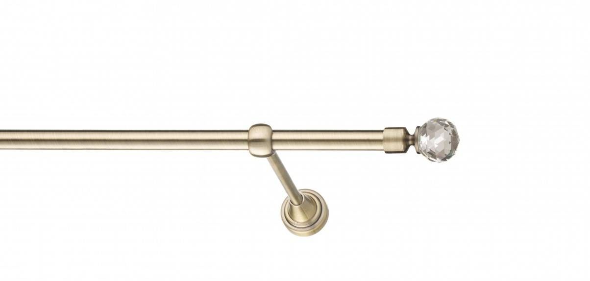 Galerie metalica Cristal -fără inele, simpla - clasic, 16 mm, antique brass (auriu antic)