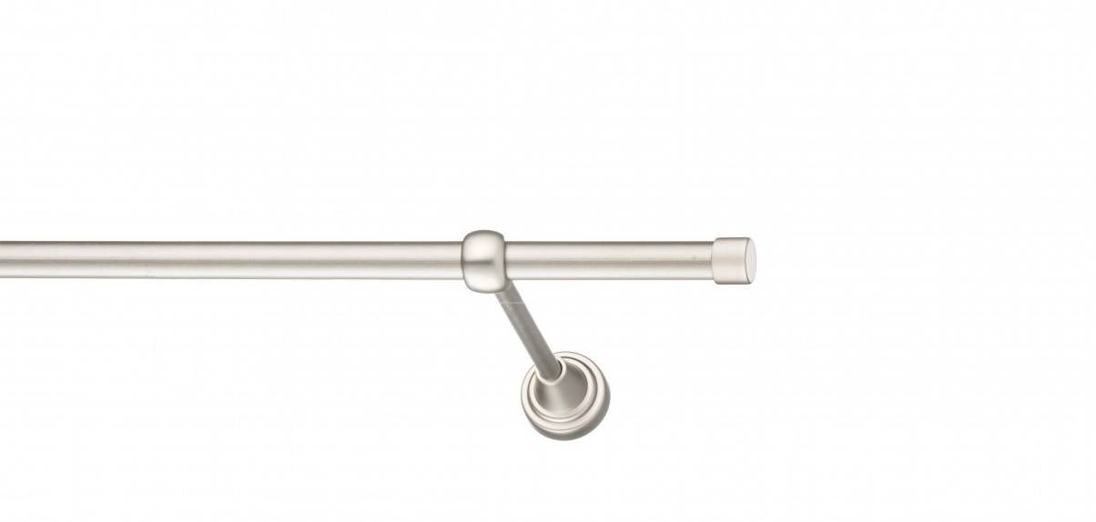 Galerie metalica Luna -fără inele, simpla - clasic, 16 mm, satin nichel (argintiu mat)