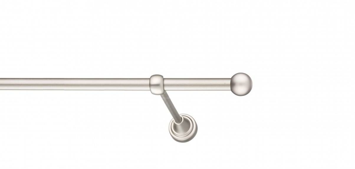 Galerie metalica Terra -fără inele, simpla - clasic, 16 mm, satin nichel (argintiu mat)