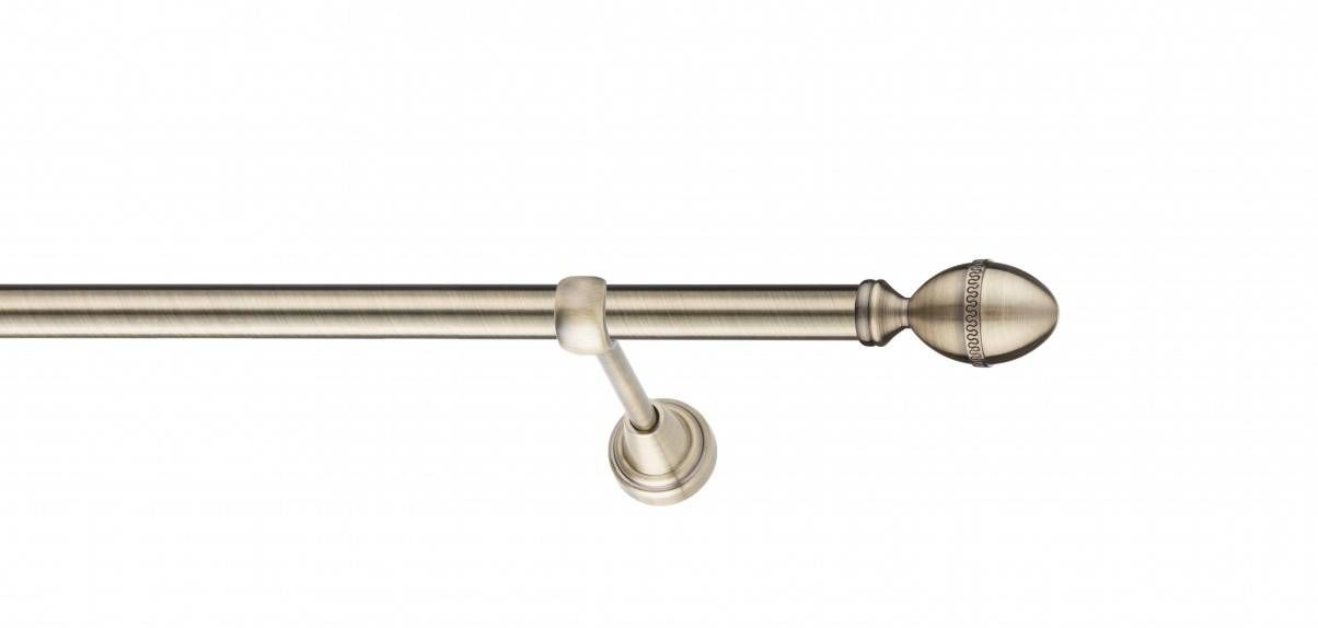 Galerie metalica Cezar -fără inele, simpla - clasic, 19 mm, antique brass (auriu antic)