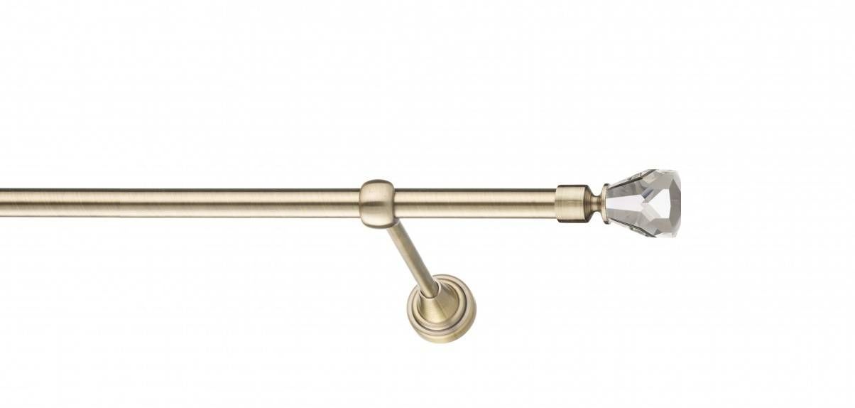 Galerie metalica Cristal Conic -fără inele, simpla - clasic, 19 mm, antique brass (auriu antic)