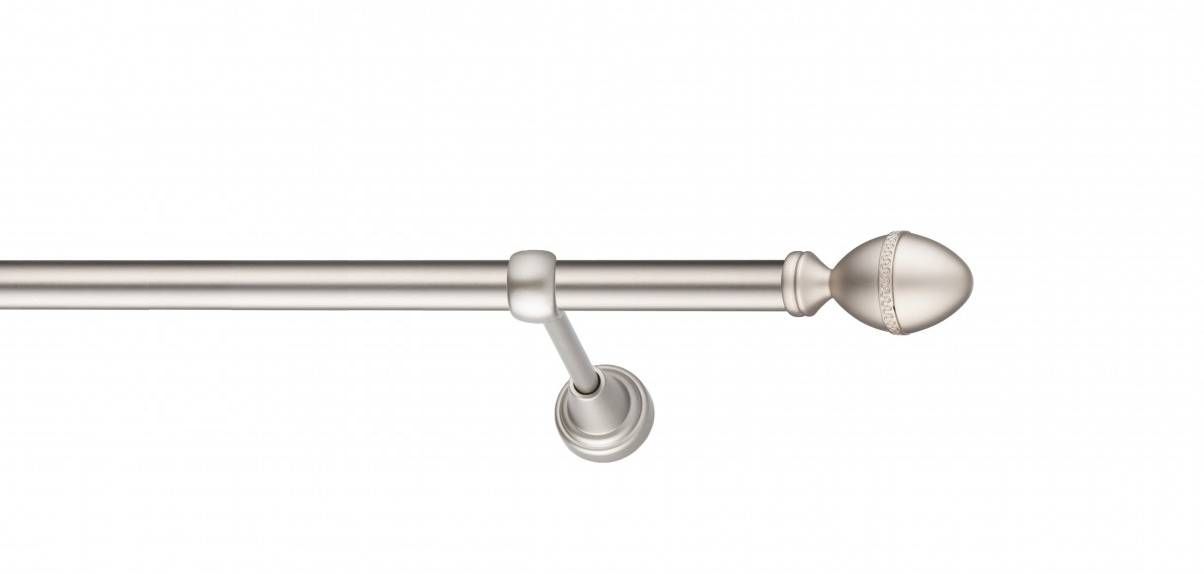 Galerie metalica Cezar -fără inele, simpla - clasic, 19 mm, satin nichel (argintiu mat)