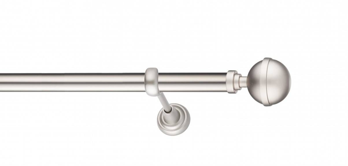 Galerie metalica Kalisto -fără inele, simpla - clasic, 19 mm, satin nichel (argintiu mat)