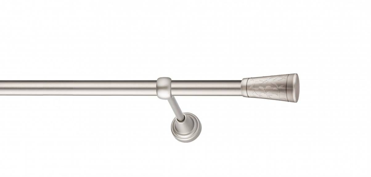 Galerie metalica Sevilla -fără inele, simpla - clasic, 19 mm, satin nichel (argintiu mat)