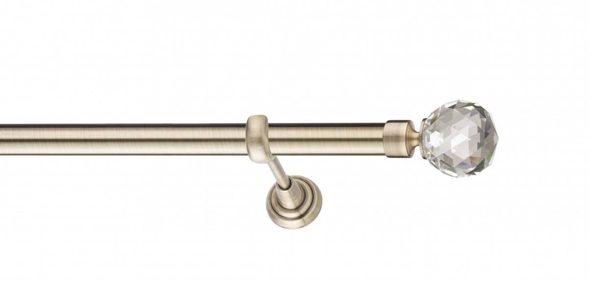 Galerie metalica Cristal -fără inele, simpla - clasic, 25 mm, antique brass (auriu antic)