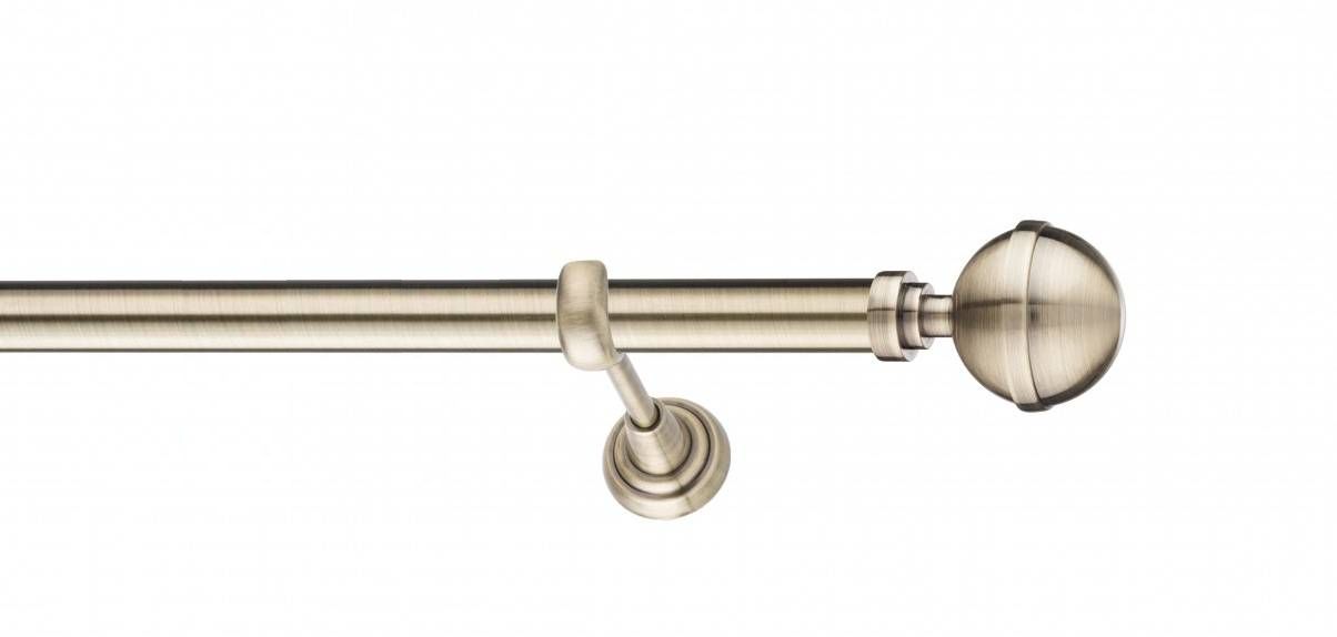 Galerie metalica Kalisto -fără inele, simpla - clasic, 25 mm, antique brass (auriu antic)