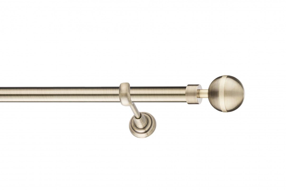 Galerie metalica Vivaldi -fără inele, simpla - clasic, 25 mm, antique brass (auriu antic)