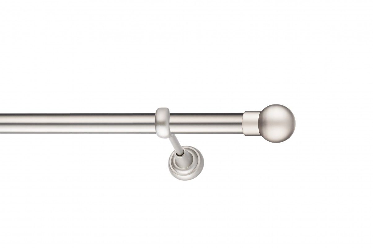Galerie metalica Sfera -fără inele, simpla - clasic, 25 mm, satin nichel (argintiu mat)