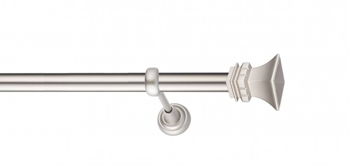 Galerie metalica Verona -fără inele, simpla - clasic, 25 mm, satin nichel (argintiu mat)