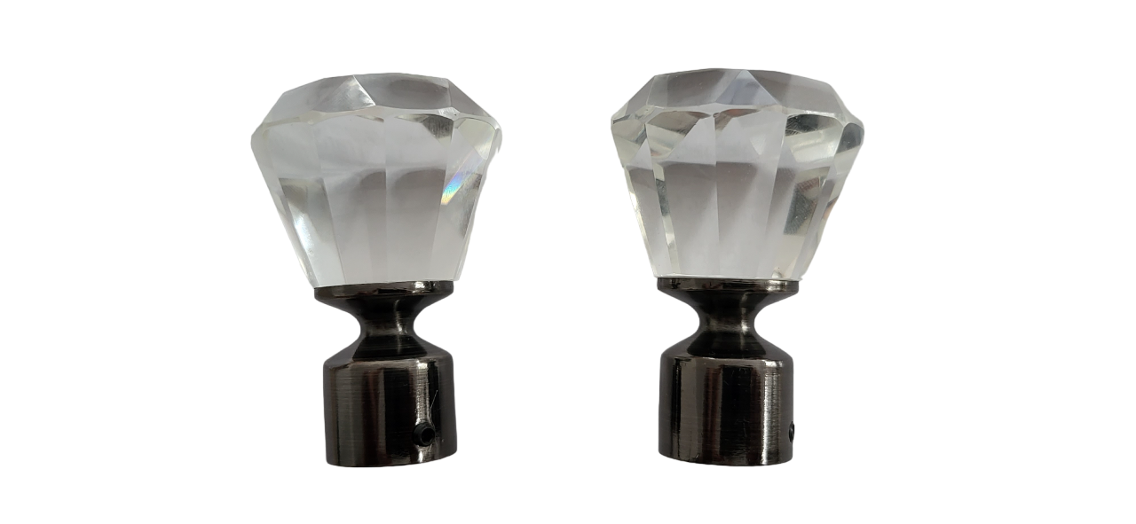 Galerie metalica Cristal, cu inele, dubla pentru tavan, 19 mm, black nichel - imagine 2