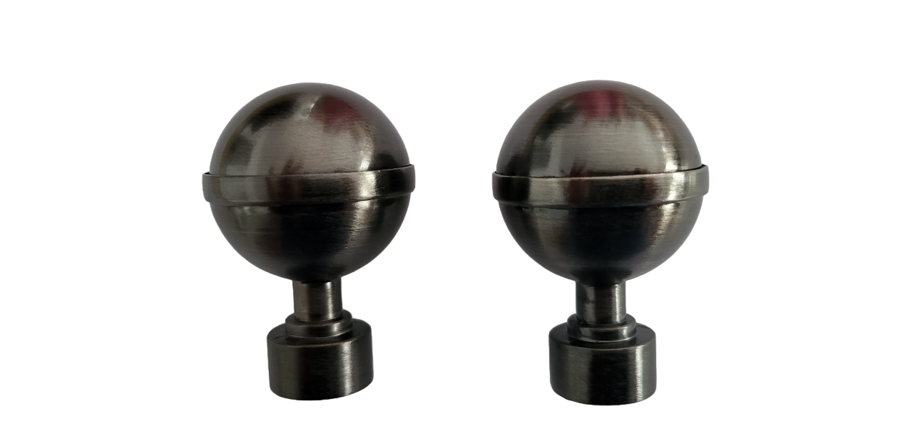 Galerie metalica Kalisto, cu inele, dubla pentru tavan, 19 mm, black nichel - imagine 2