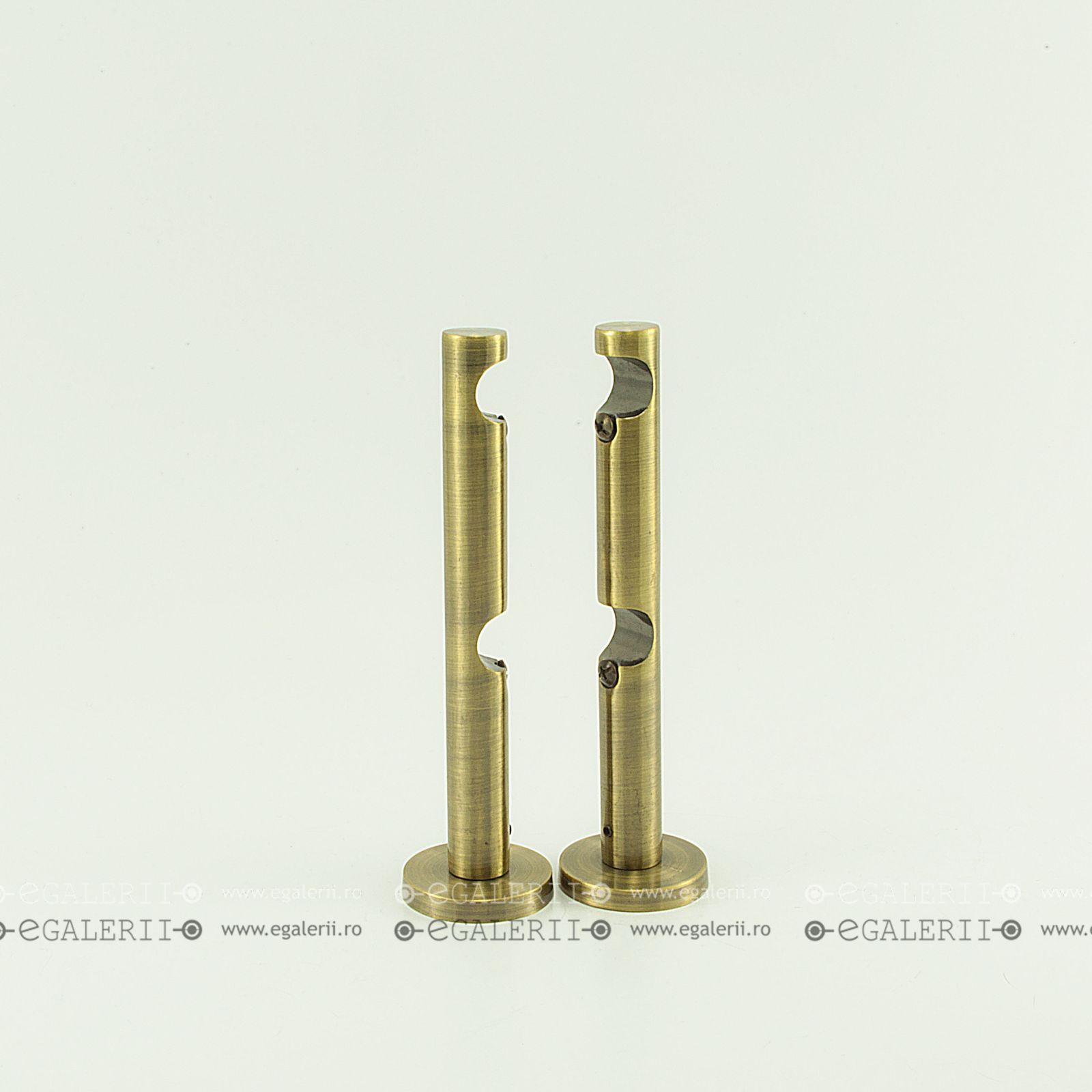 Consola moderna dubla deschisa, 19 mm, Antique brass. Pret/ 2 buc.