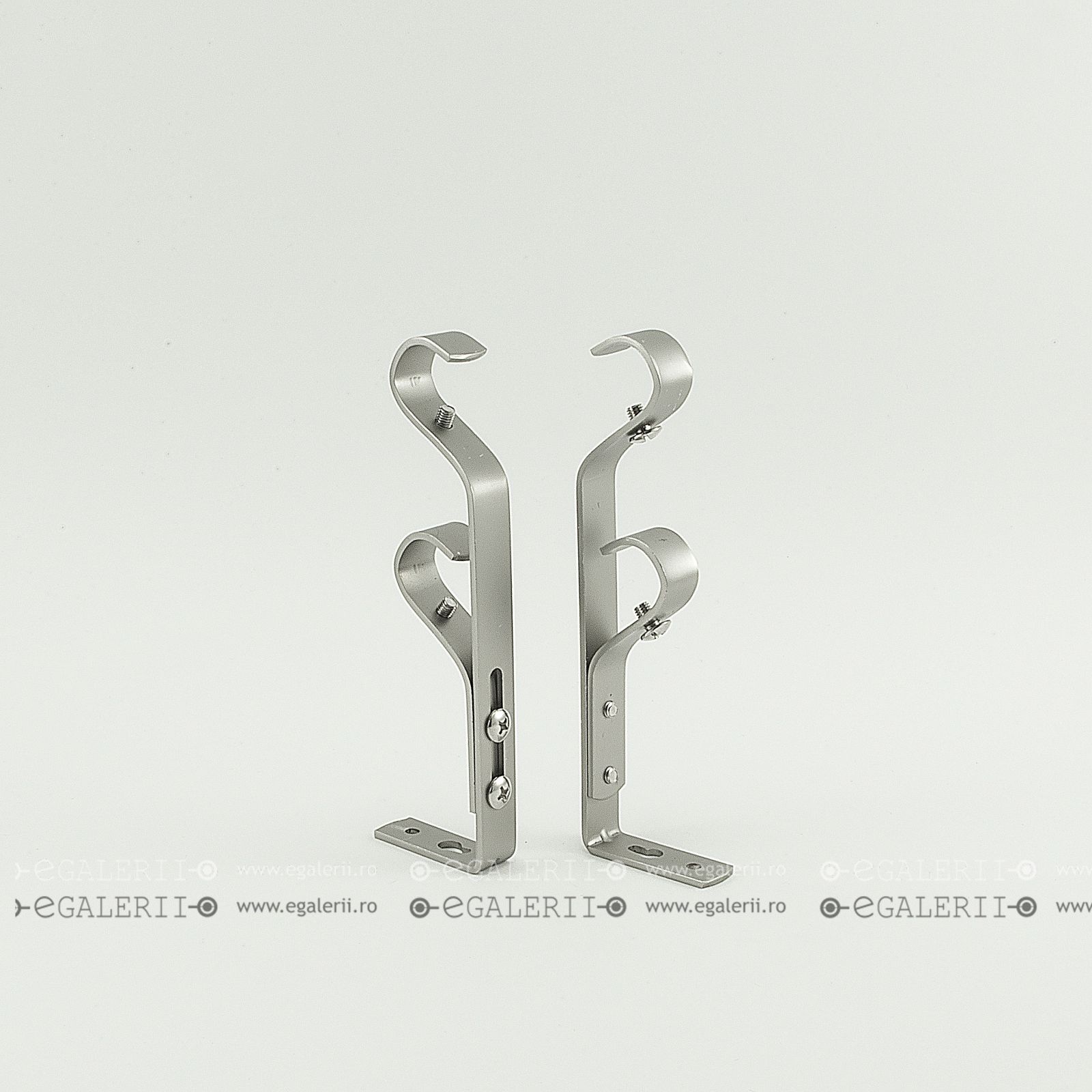 Consola Dubla Deschisa 19 mm Satin nickel x 2 buc