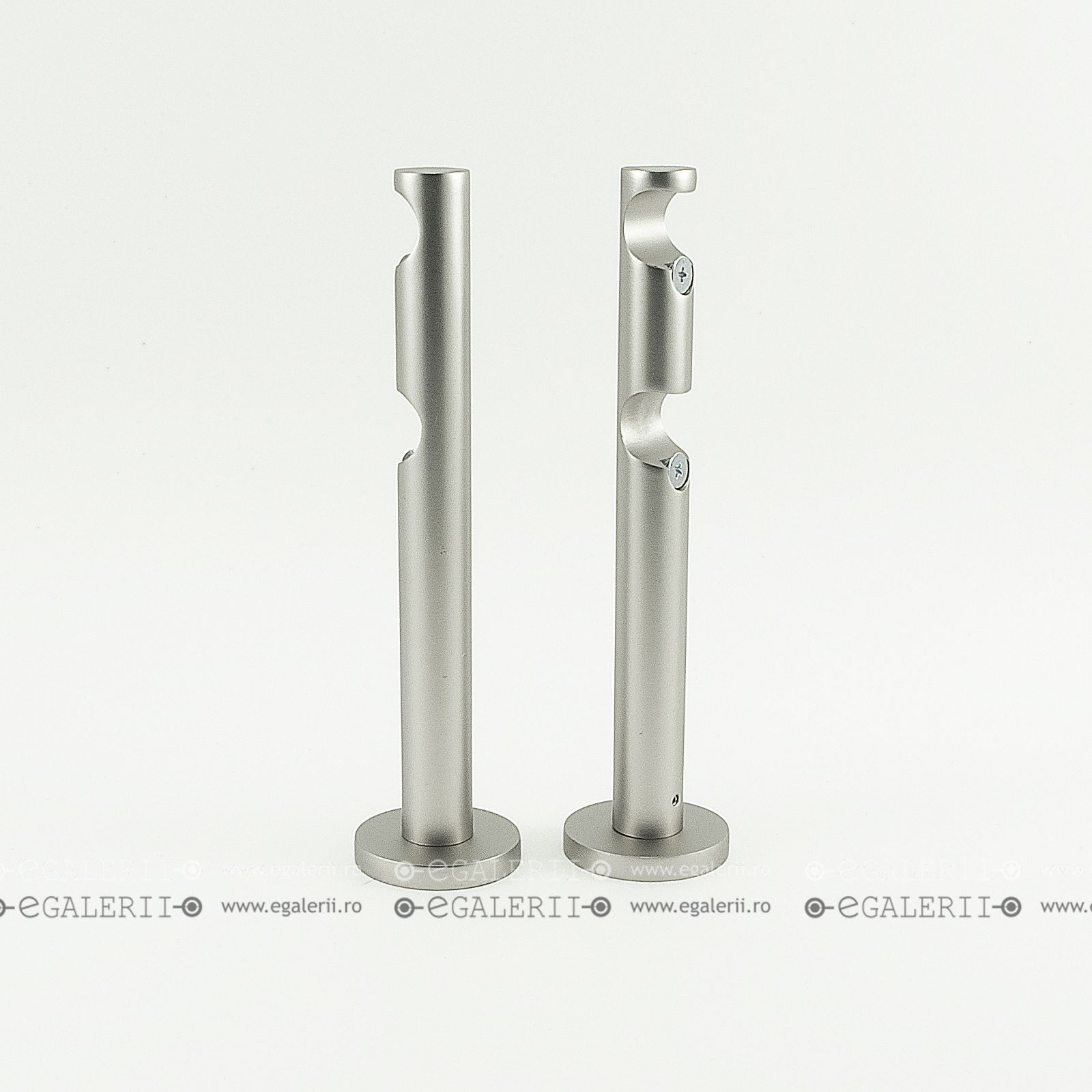 Consola moderna, dubla, deschisa, 19 mm, Satin nickel. Preț/ 2 buc.