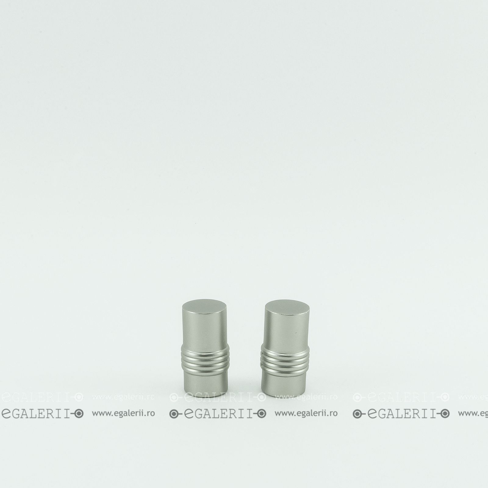Ornament Cilindric Striat 16mm Satin Nickel x 2 buc